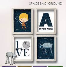 star wars wall art personalized letter