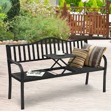 Patio Garden Bench Steel Frame With