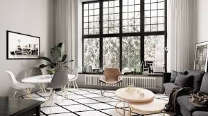 black and white rug living room