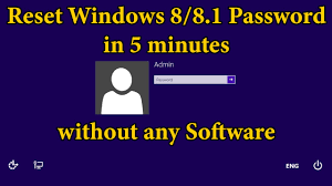 how to reset windows 8 8 1 pword