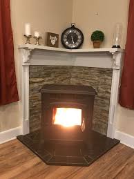 Pellet Stove Fireplace Admirable Stone Wooden Mantle In 2020