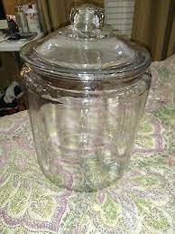 clear glass cookie jar large 9x13 inch