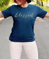 Rubys Rubbish Blue Blessed Crewneck Tee Adult