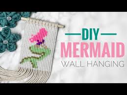 Macrame Mermaid Pixel Wall Hanging