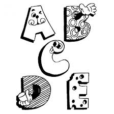 Coloriages alphabet et lettres, pour enfants, gratuits à imprimer. Coloriage Lettres Rigolotes De L Alphabet Dessin Gratuit A Imprimer
