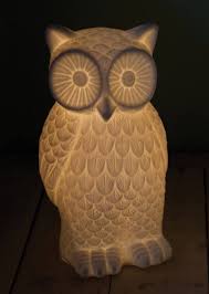 Large Porcelain Owl Lamp From Green With Envy