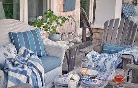 Coastal Table Setting On The Porch
