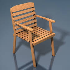 001, a steel and interwoven wire chair, with which the comp Wooden Chair 3d Model