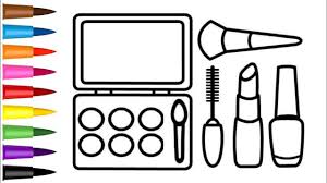 makeup kit drawing and coloring for