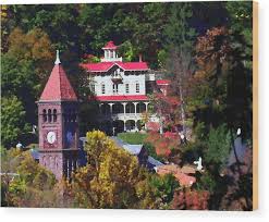 Asa Packer Mansion With Court House In Jim Thorpe Pa Wood Print