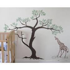 Kids Room Interior Tree Stencils Wall