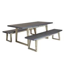 Cement Garden Table With 2 Benches