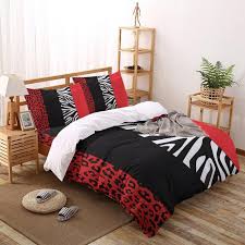Bedding Sets Zebra Print Leopard Red