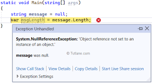 nullreferenceexception in c with