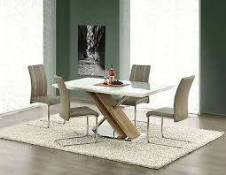 White Glass Top Dining Table With Oak