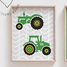 toddler room wall art tractor theme