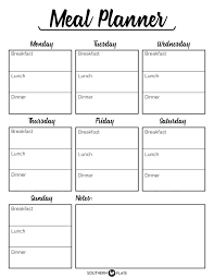 Free Monthly Meal Planner For Excel 2 Menu Template Calendar Ustam Co