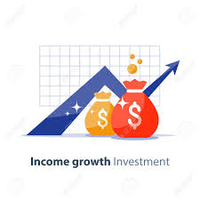 Future Income Growth Graph Money Bags Return On Investment
