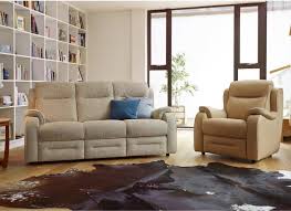 3 seater manual reclining sofa fabric