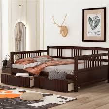 Size Daybed With 2 Storage Drawers Espresso