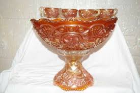 Vintage Carnival Glass Marigold Punch