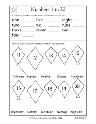 Kindergarten Math Writing Worksheets Numbers 1 To 20