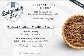 The area you entered was not found. Buttermilk Sky Pie Shop Opens In Greenville South Carolina Newswire