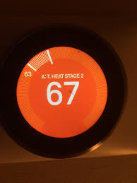 Heat on on the thermostat screen when auxiliary heat is activated. Why Does My Nest Thermostat Blow Cold Air On Heat Setting Nest