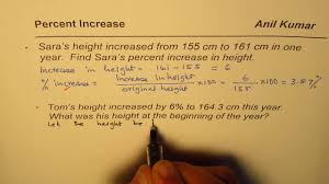 percent increase in height you