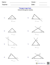 Geometry Worksheets Triangle Worksheet