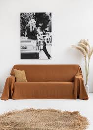 Linen Couch Cover Cinnamon Sofa Cover