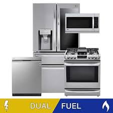 Outfit your entire kitchen with sears' kitchen appliance suites. Lg 4 Piece 29 7 Cu Ft Dual Fuel Instaview Door In Door Kitchen Package With Craft