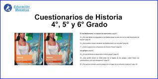 Cuarto grado libros de texto. Cuestionarios De Historia Para 4to 5to Y 6to Grado En Word