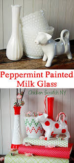 Peppermint Painted Milk Glass