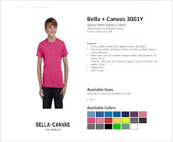 3001y Jersey Short Sleeve T Shirt Bella Canvas
