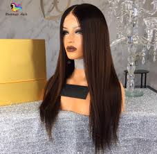 Luxury Straight Lace Front Wig For Black Women With Baby Hair 1b 4 Dark Brown Lace Wig Fuller Soft Healthy No Tangle