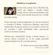 Modlitwa za kapłanów, św. Faustyna Kowalska, Dzienniczek