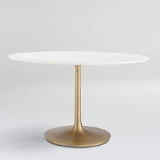 Nero 48 White Marble Dining Table With