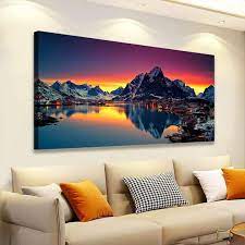 Nature Wall Art Colorful Lake Mountain