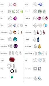 Swarovski Crystal Shapes Chart