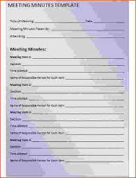 6 Meeting Minutes Template Free Bookletemplate Org