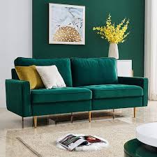 Velvet Fabric Loveseat Sofa Couch