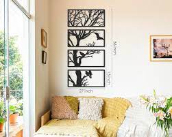 Buy 4 Panel Tree Metal Wall Art