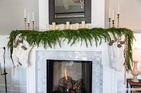 Attach Garland To A Fireplace Mantel