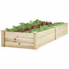 wooden raised vegetable garden bed