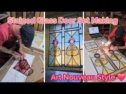 Art Nouveau Stained Glass Door Set