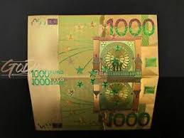 Beschreibung von gutschein über 1000 euro. 1000 Euro Gold Banknote Sonderedition Geldschein Schein Note Goldfolie Karat B Ebay
