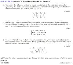 systems of linear equations direct