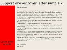 Support Worker Cover Letter Slideshare