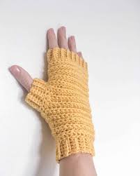 Ch1, htr in bl of each st across, turn Might Mitts Crochet Fingerless Gloves Dora Does